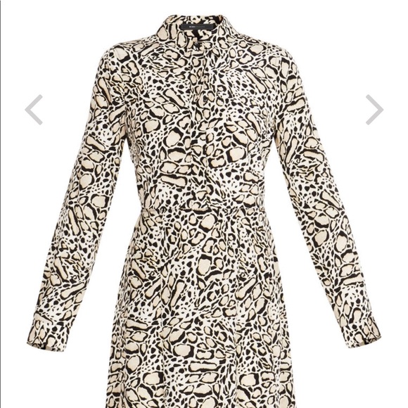 BCBG Ocelot Print Midi Shirt Dress - Silk - Picture 4 of 6